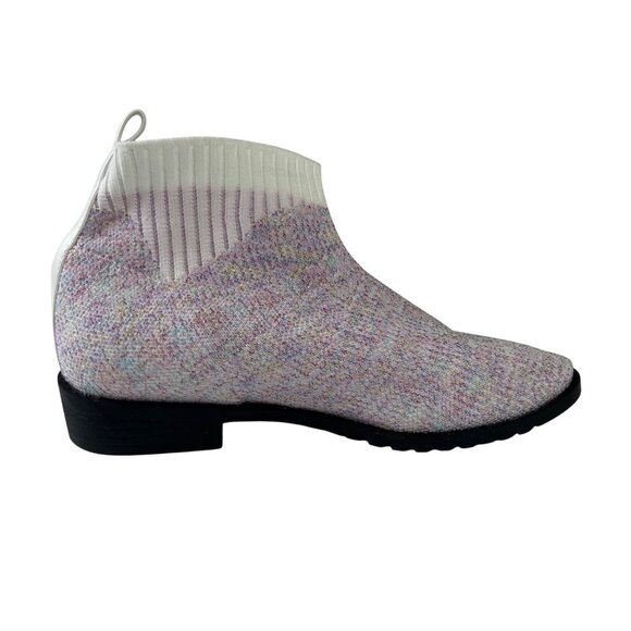 IceUnicorn Sparkly Knit Ankle Boots Girls Size 34 US Size 3 New Pull Tabs - Picture 2 of 11